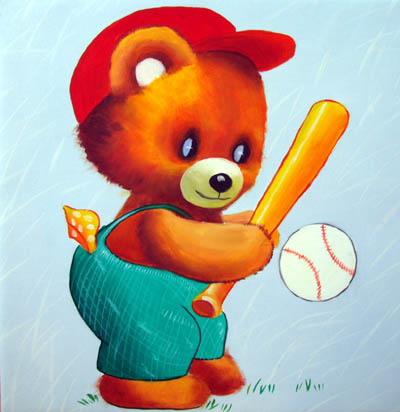 Bear with Baseball Bat